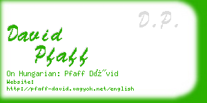 david pfaff business card